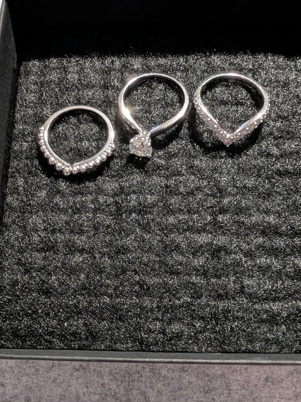 3-Piece Moissanite Ring, 1.26ctw diamond equivalent weight